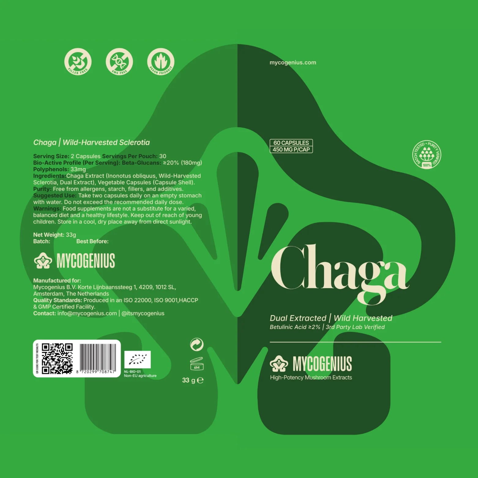 Organic Chaga Mushroom Extract Capsule/Powder