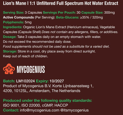 Organic Lion's Mane Extract - Mycogenius